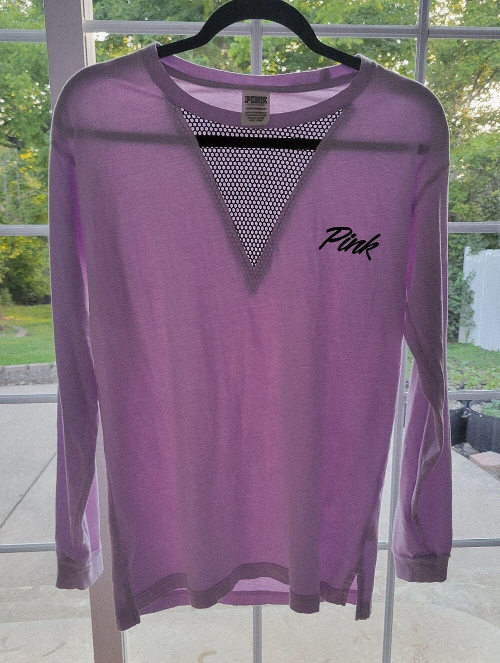 Victoria's Secret PINK Tshirt Top Lavender Purple Pastel Long Sleeve Top XS
